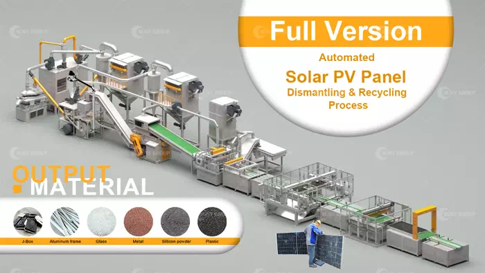 Automated Solar Panel Disassembly Recycling Equipment Line