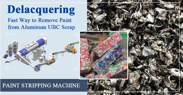 UBC scrap charring and paint removal process equipment
